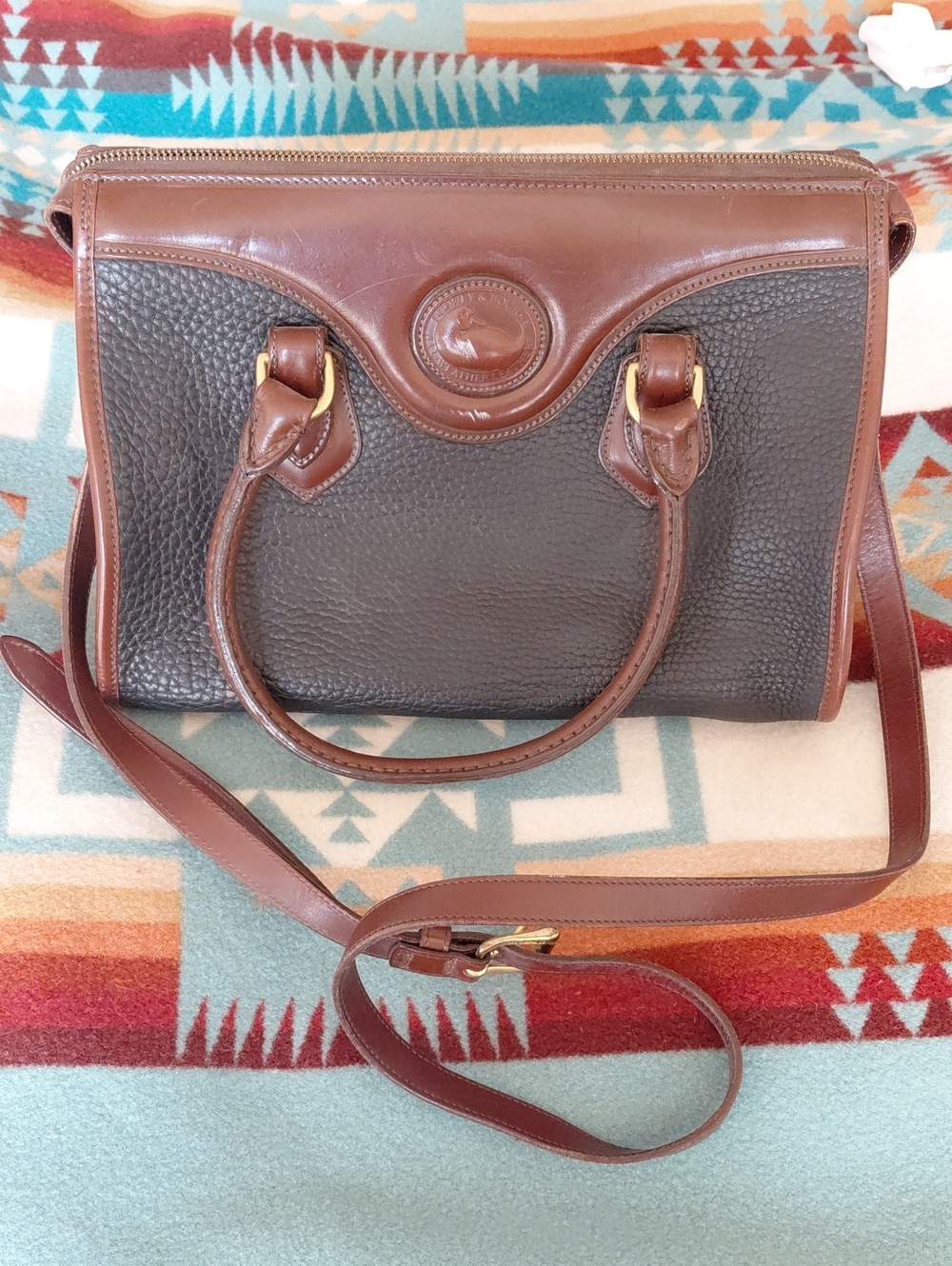 Dooney & Bourke Black Pebbled Leather Crossbody Satchel